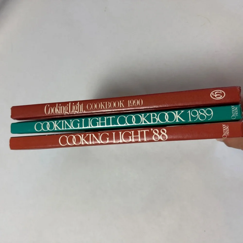 Vintage Cooking Light Cookbook Set 1988 1989 1990 Oxmoor House Hardcover 3 Books